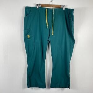 Spread Good Cheer Wonderwink Size 3X Petite Romeo Scrub Pants Green 5026
